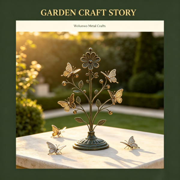 Handcrafted metal garden decor