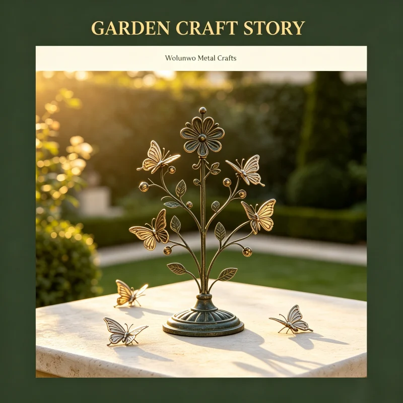 Handcrafted metal garden decor
