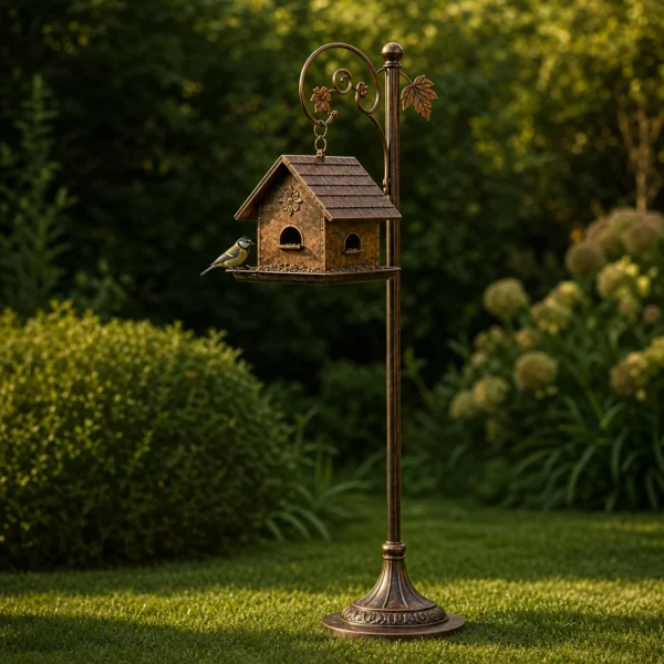 Decorative Metal Birdhouse Feeder wholesale product by Wolunwo