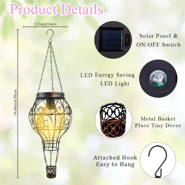 61jniWCgOcL OEM Iron Solar Hanging Lantern