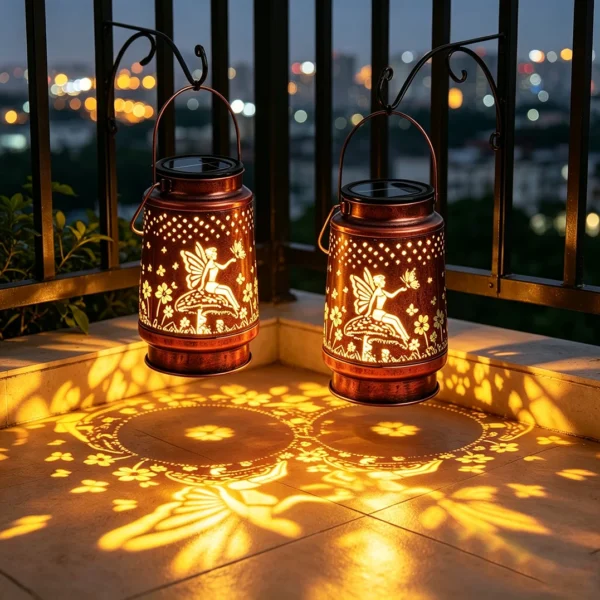 TEMU美国货发欧洲可行性 (69)_精灵看图 OEM Iron Solar Hanging Lantern