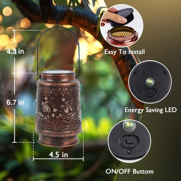 OEM Iron Solar Hanging Lantern