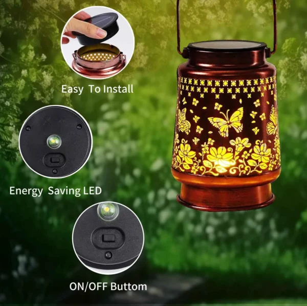 OEM Iron Solar Hanging Lantern